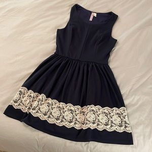 Blue Fit & Flare Dress